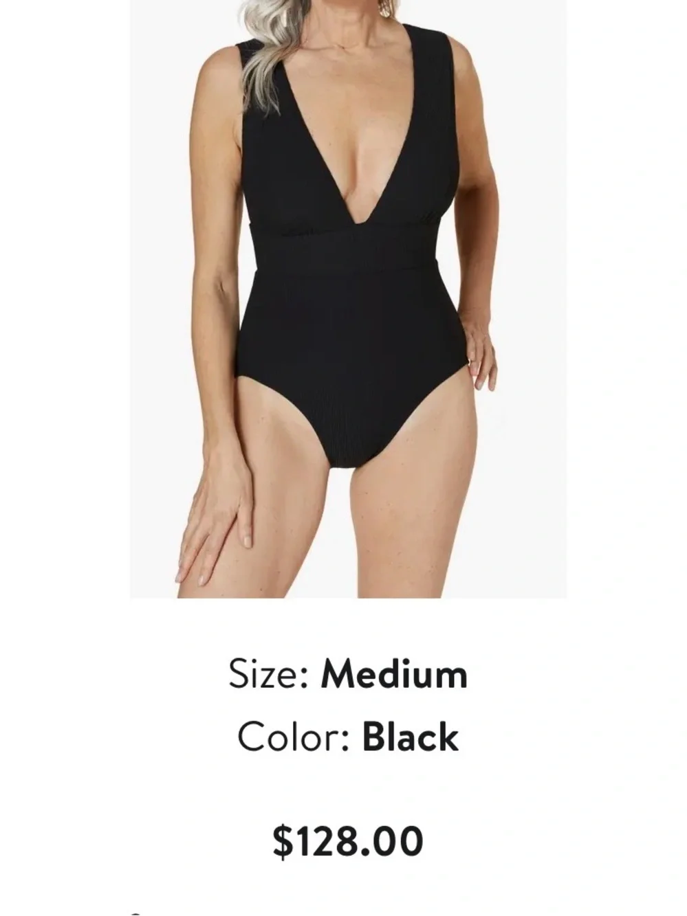 Andie Swim Mykonos Black Ribbed One Piece Swimsuit